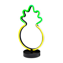 Load image into Gallery viewer, LED Neon Pineapple Light 30cm Powered by Battery or DC Adapter - Fun Indoor Table Lamp Perfect for a Themed Party, Living Room, Bedroom or as a Gift

