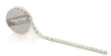 Silver metallic circle ribbon on 10mm x 90cm roll