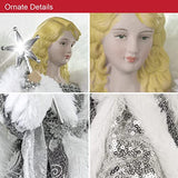 30cm silver and white angel Christmas tree topper