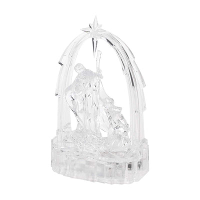 Nativity Ornament, Clear with Multi Coloured LED