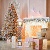 Snow Topped Wooden Lamppost / 10 Warm White LED Lights / Indoor Christmas Decorations / Frosted Star Windows / Battery Powered