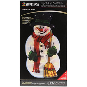 LED Snowman Metallic Silhouette Light