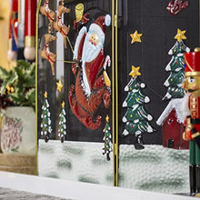 Load image into Gallery viewer, Santa &amp; Snowman Festive Fireguard/Tree Guard/Metal Mesh Screen/Indoor Christmas Decoration
