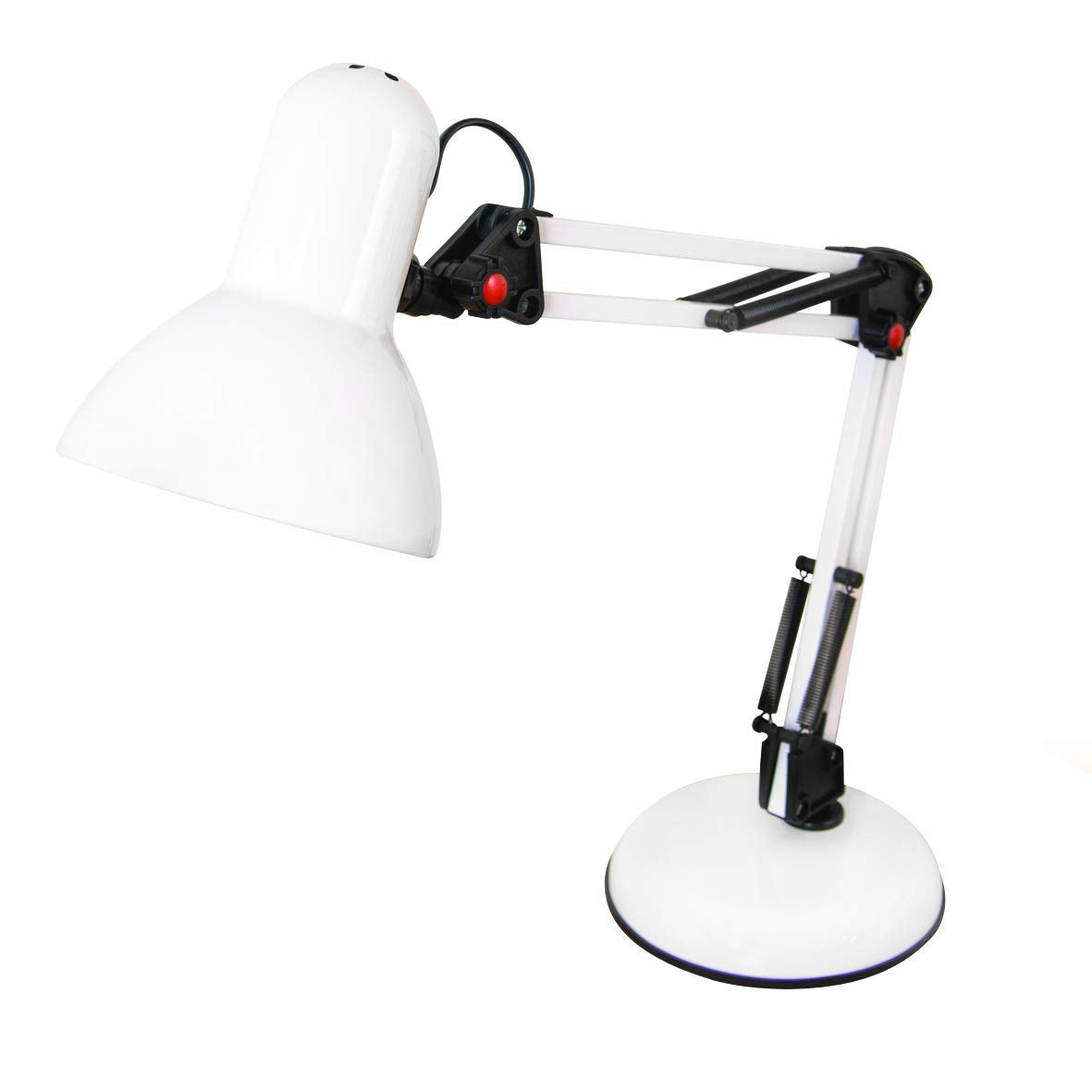 White adjustable desk lamp with articulated arm