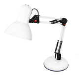 White adjustable desk lamp with articulated arm