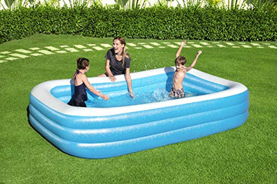 20 Inflatable Family Pool, Blue Rectangular with Water Capacity 1,161L