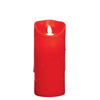 Red 18cm LED dancing flame candle with melted edge