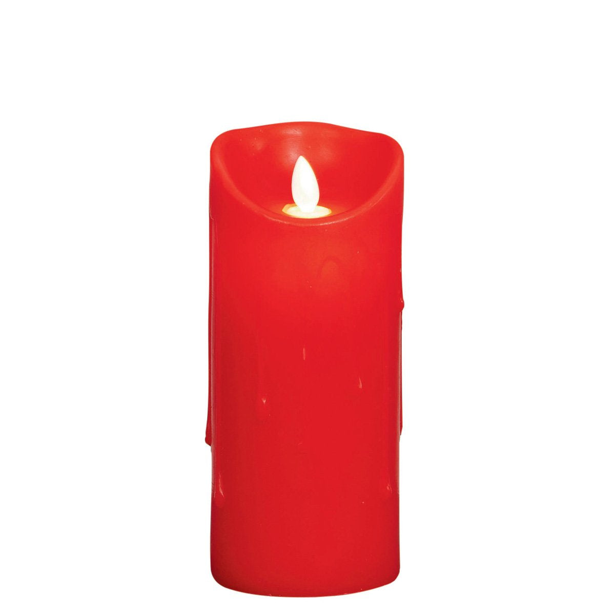 Red 18cm LED dancing flame candle with melted edge