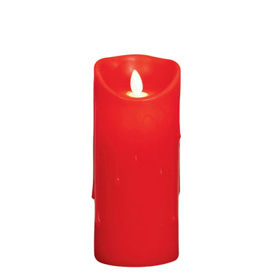 Red Melted Edge Led Dancing Flame Candle 18cm