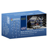 480 bright blue LED snowing icicle Christmas lights