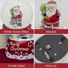 Load image into Gallery viewer, Musical Traditional Santa Claus Snow Globe / Indoor Festive Decoration / Wind Up &amp; Play
