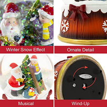Load image into Gallery viewer, Musical Santa Claus &amp; Child Snow Globe / Indoor Festive Decoration / Wind Up &amp; Play
