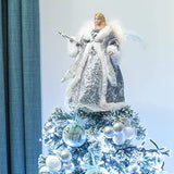 30cm silver and white angel Christmas tree topper