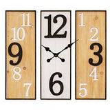 Hometime 60cm wood and metal three-panel wall clock