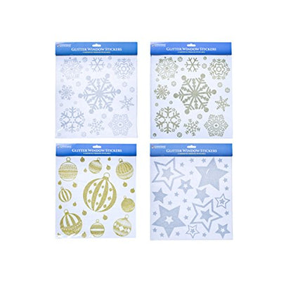 Glitter Window Stickers-4 Asst
