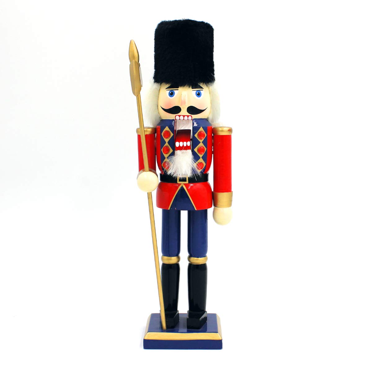 30cm red and blue wooden Christmas nutcracker soldier