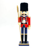 30cm red and blue wooden Christmas nutcracker soldier