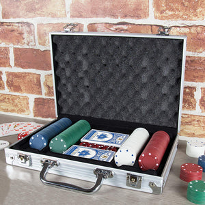 Poker set ~ Chips, Dice, Cards In Aluminium Case