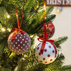 Set of 14 Christmas Baubles / Various Festive Designs / Gift Boxed Christmas Tree Decorations / 7.5cm Diameter Baubles (Red & White Snowflake)