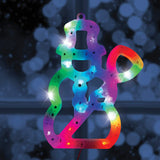 30cm 20 LED multi-coloured snowman Christmas window light with timer