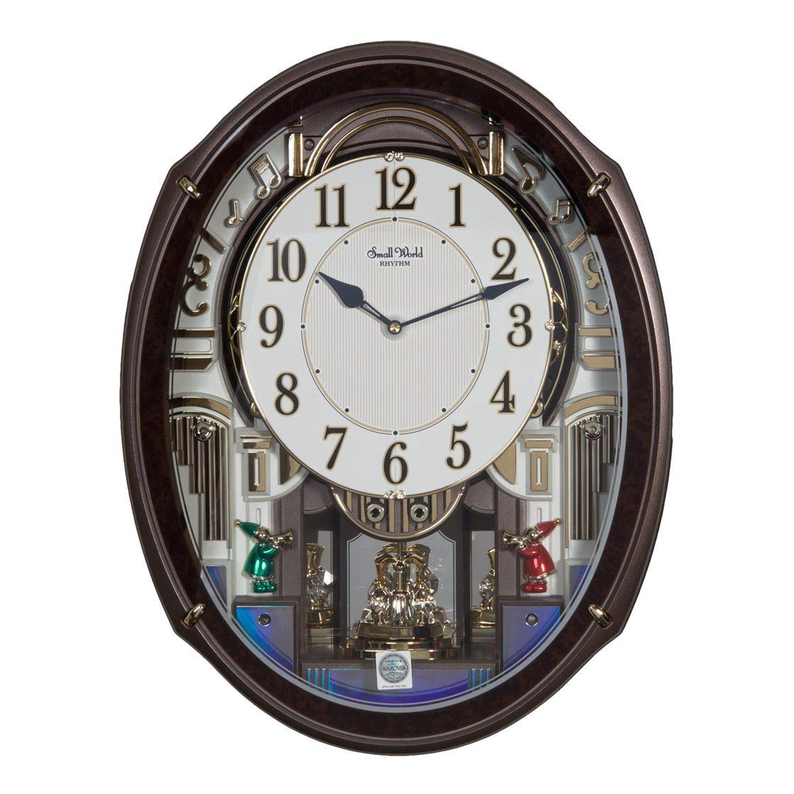 Rhythm Magic Motion musical wall clock with animated dial and crystal detail