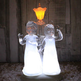 Acrylic angel carol singers with amber and warm white LEDs