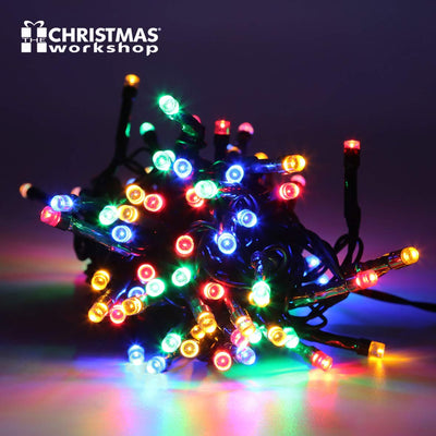 Christmas Chaser Lights 100 LED Multi Coloured Indoor Outdoor 8 Settings