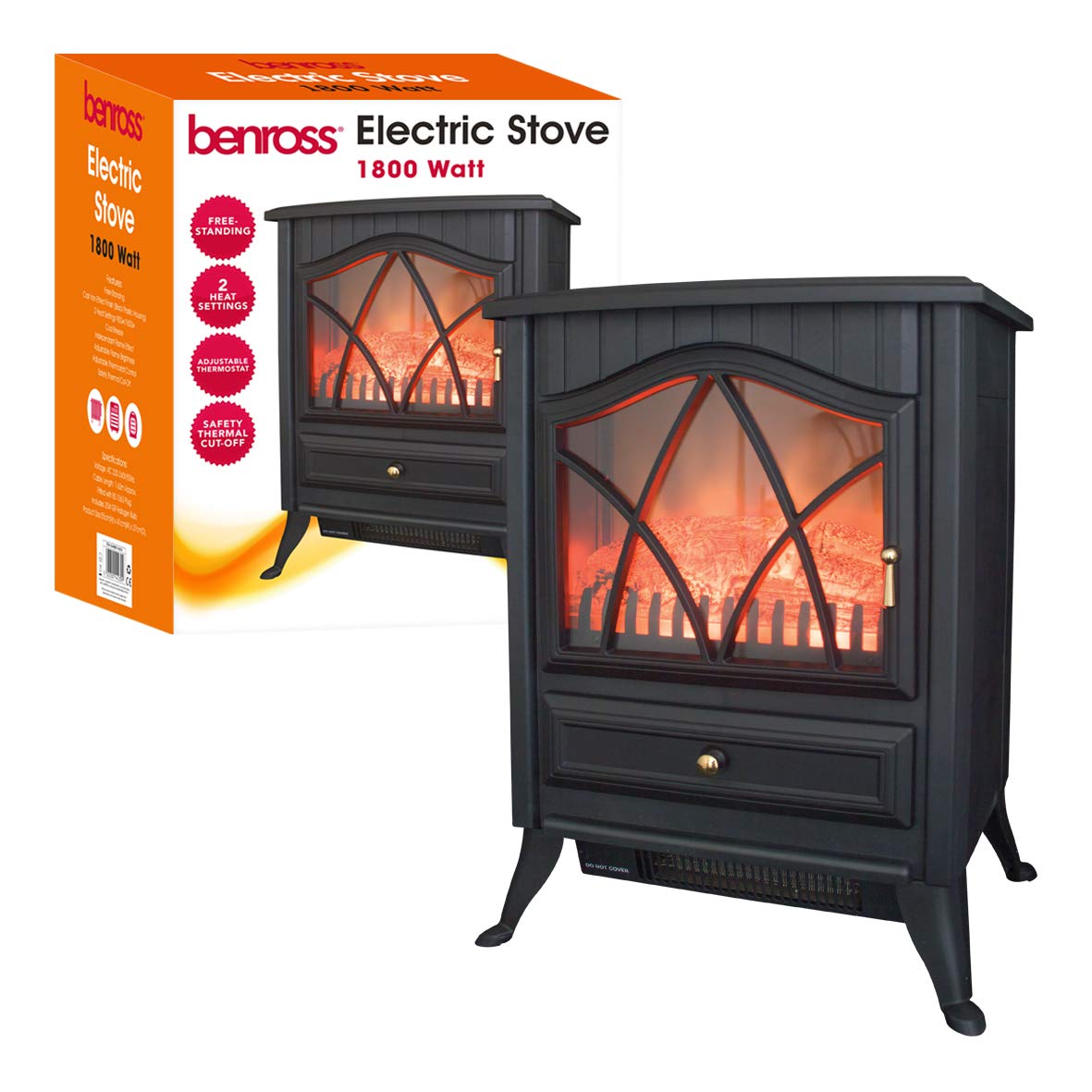 Benross electric stove heater black flame effect