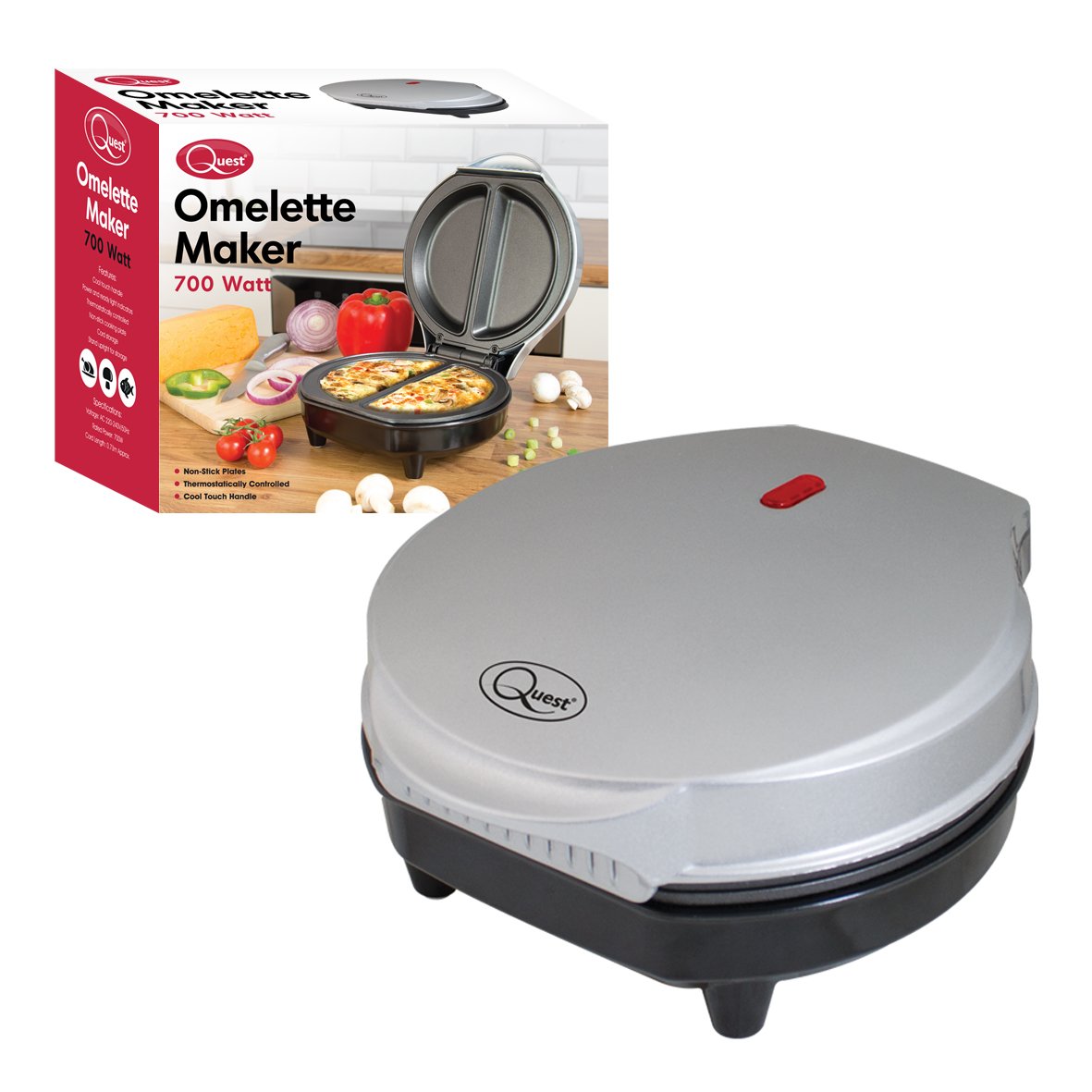 Quest dual omelette maker with non-stick plates