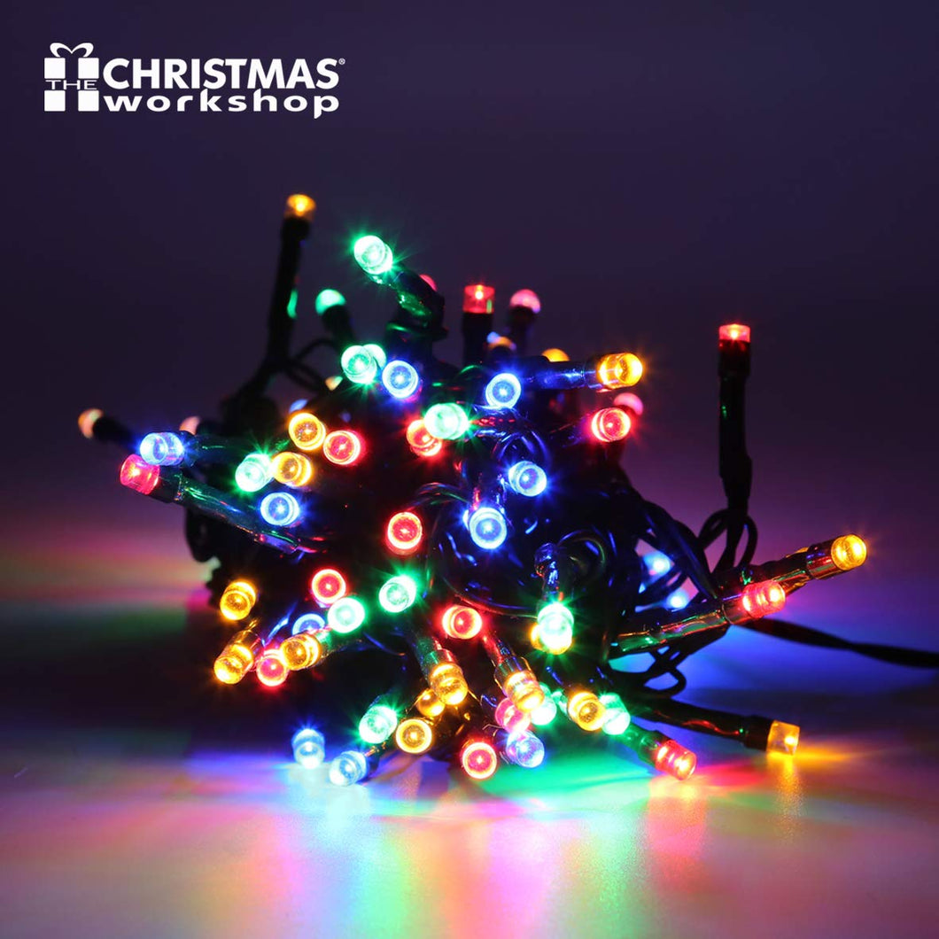 100 String light ~ Mains Operated ~ Indoor or Outdoor ~ Multi-Coloured Static LED