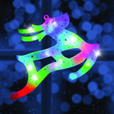 Multi-coloured LED reindeer Christmas window light battery operated