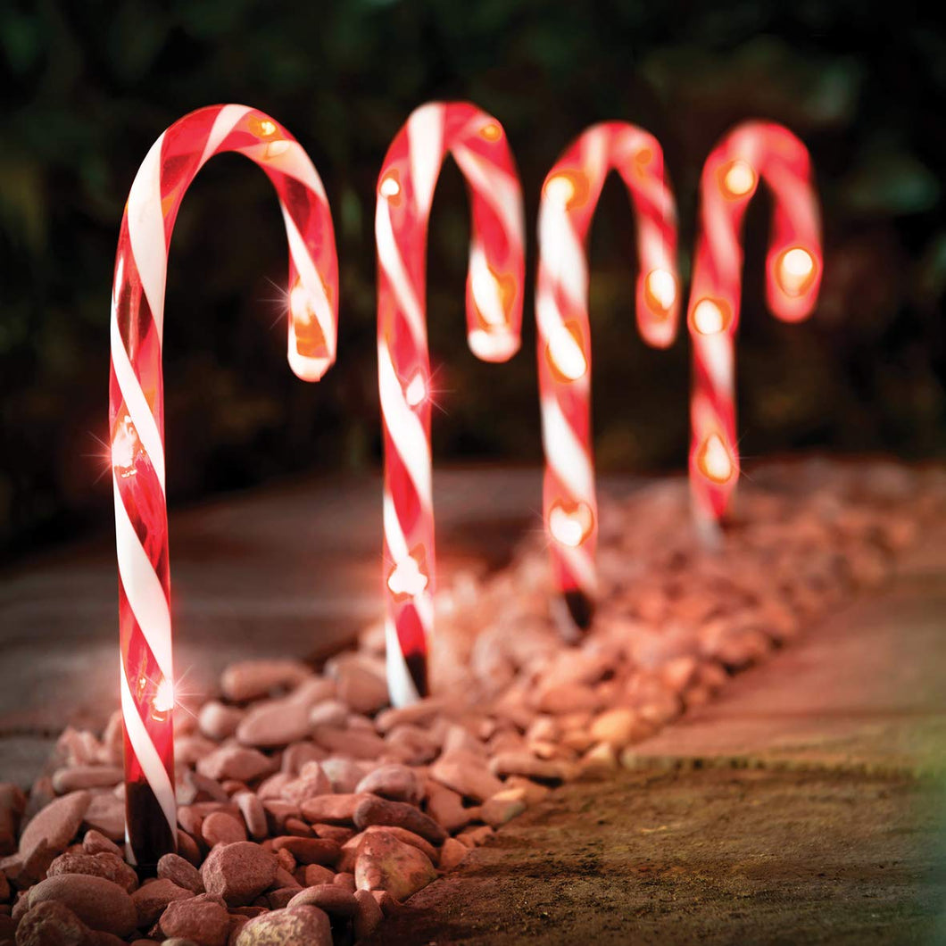 Red & White Candy Cane LED Path Light-25cm