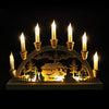 36cm wooden Christmas candle bridge with 7 warm white LED lights