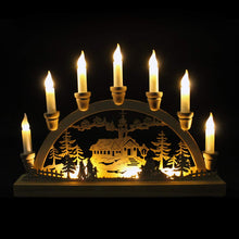 Load image into Gallery viewer, Wooden Illuminated Candle Bridge ~ Warm White ~ 10 LED Lights~ Indoor
