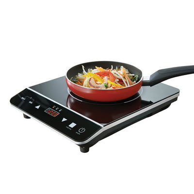 Digital Induction Hob Hot Plate with 10 Temperature Settings and Touch Control, Single, 2000 W, Black