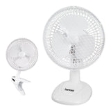6-inch two-in-one desk and clip fan