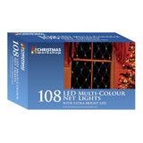 108 multicoloured LED Christmas net lights alternate view