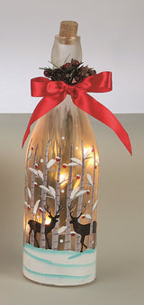 29cm illuminated Reindeer Christmas bottle decoration