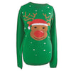 Mens Ladies Christmas Jumper Xmas Novelty Green Reindeer (Large)