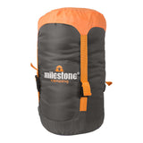 Grey and orange 3-season single sleeping bag alternate view