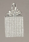 Premier set of three silver diamanté square Christmas baubles 10cm