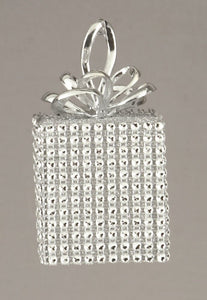 3 x Silver Diamante Square 10cm Christmas Xmas Decorations Baubles