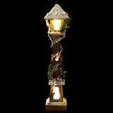 60cm snowy Christmas lamppost with 10 warm white LEDs