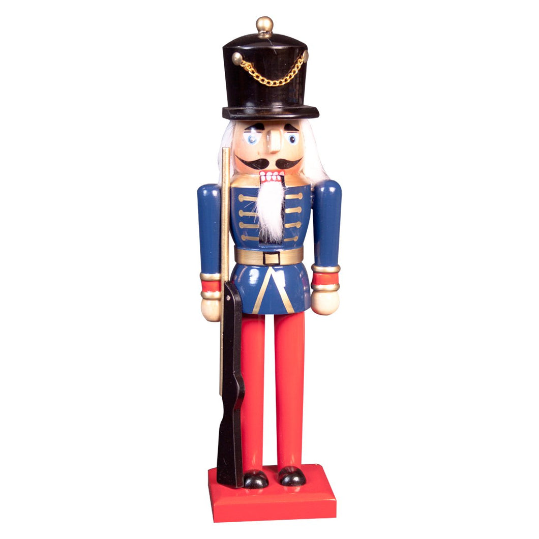 30cm Tall Wooden Soldier Nutcracker on Stand