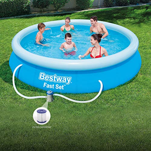 Round Kids Inflatable Paddling Pool with Filter Pump, Fast Set, 12 ft