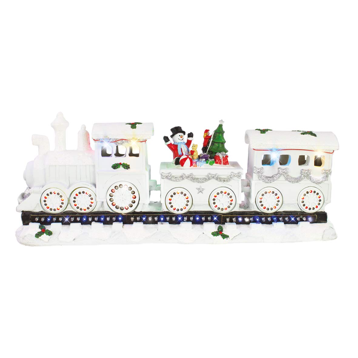 39cm musical Christmas train with 161 multi-coloured LEDs