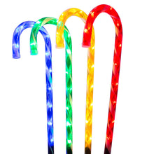 Load image into Gallery viewer, 4 Piece Set Candy Cane Stake Lights 40 LED, Multi Coloured
