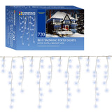 720 blue LED snowing icicle Christmas lights alternate view
