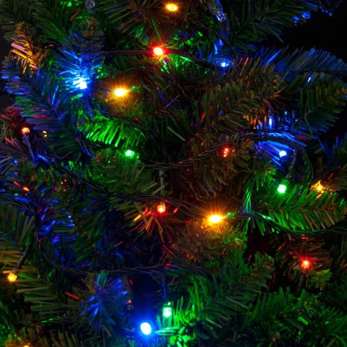 200 multicoloured battery LED Christmas lights with timer