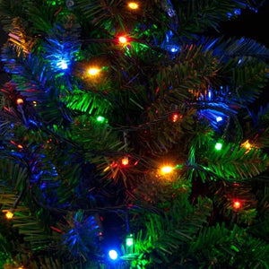 200 Outdoor Battery Operated Multiaction Multicoloured LED Fairy Lights With Timer Green Cable